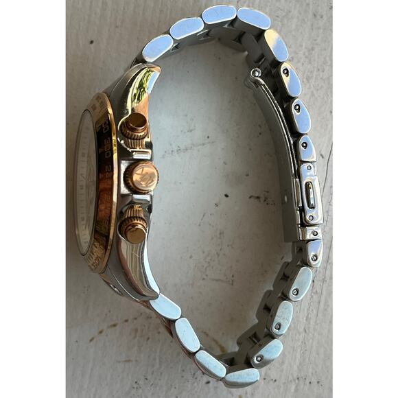 Michael Kors Layton MK5622 silver rose gold two-tone stainless steel watch $375 - Picture 6 of 11